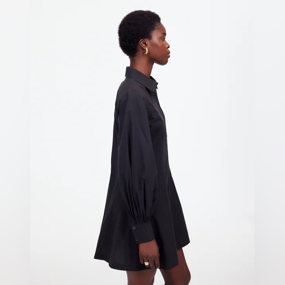 Madewell size 6 Seamed Long-Sleeve Mini Shirtdress in Poplin sz 6 - NV025 - Picture 7 of 9